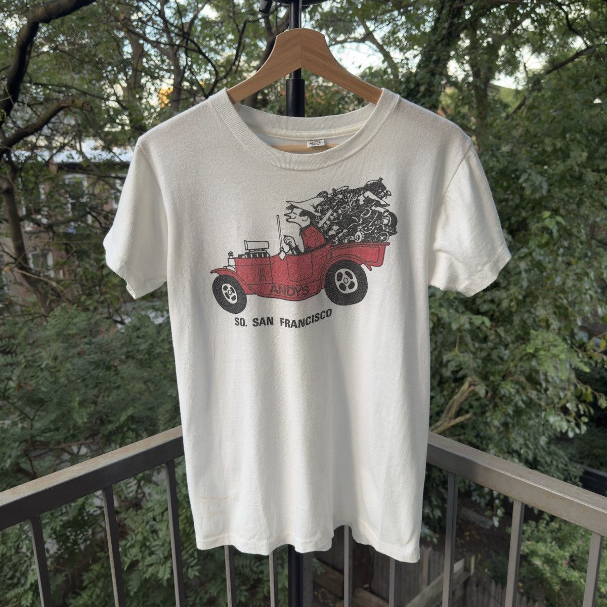 Vintage 60s Thrashed San Francisco Hot Rod Shop Shirt Erd Grunge