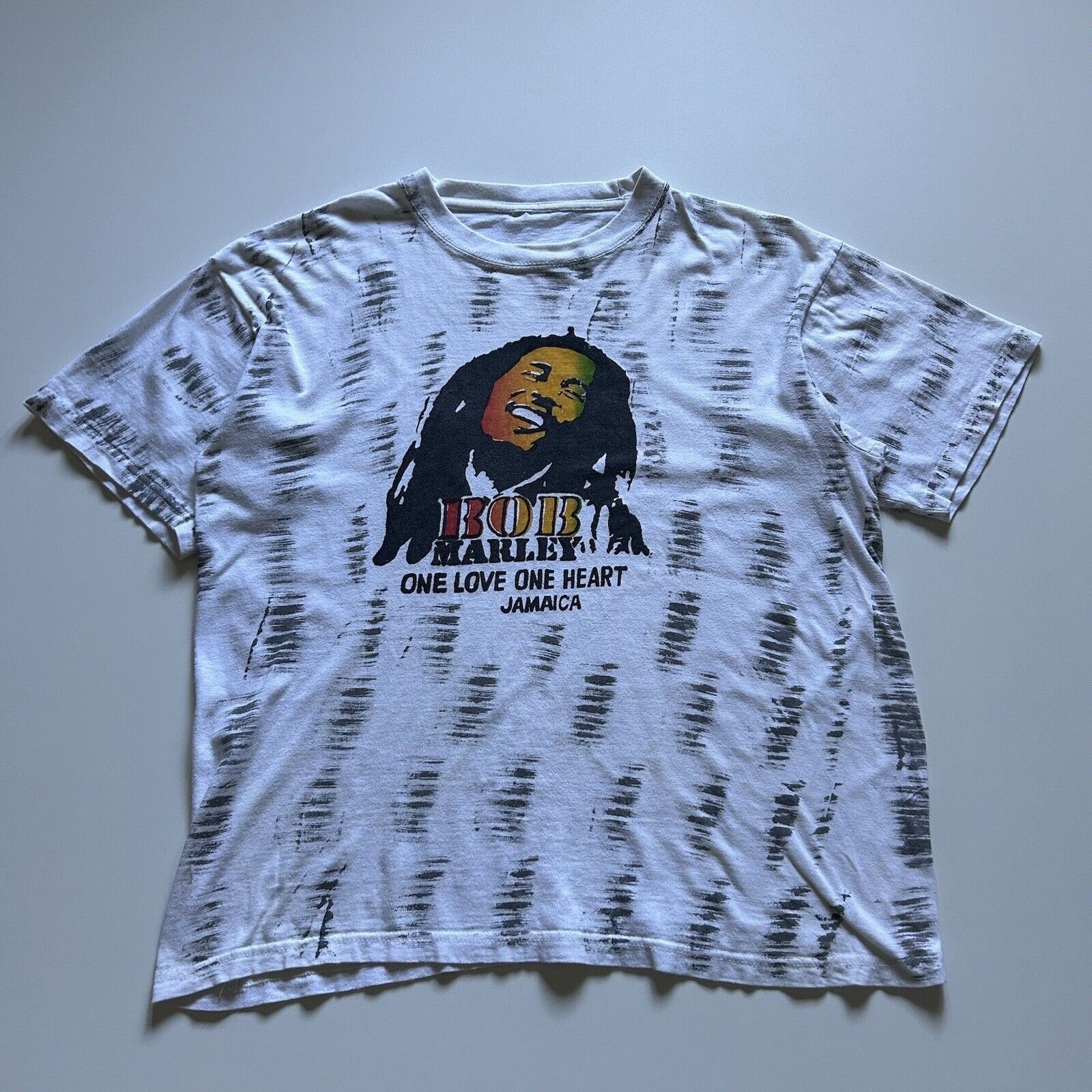 Vintage Y2k Bob Marley One Love Aop Art T Shirt Medium White Hoodie, Sweatshirt | AU16VibeMintTees.com