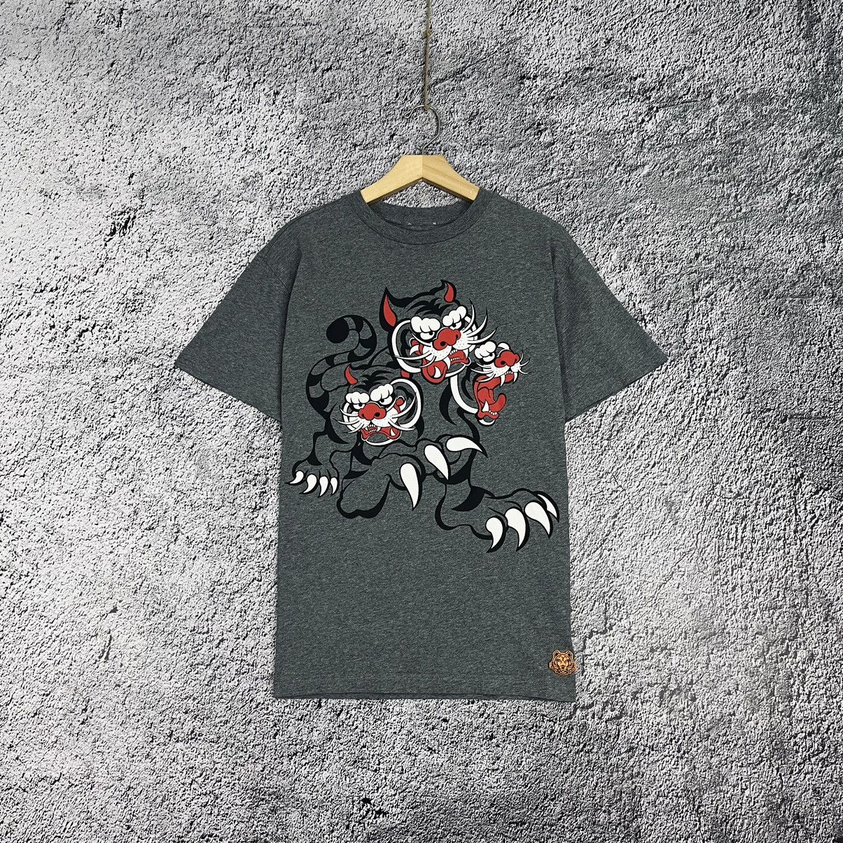 Kansai Yamamoto X Kenzo Kenzo X Kansai Yamamoto Three Tigers Hieroglyph Printed Tee Hoodie, Sweatshirt | FlexRushtees.com