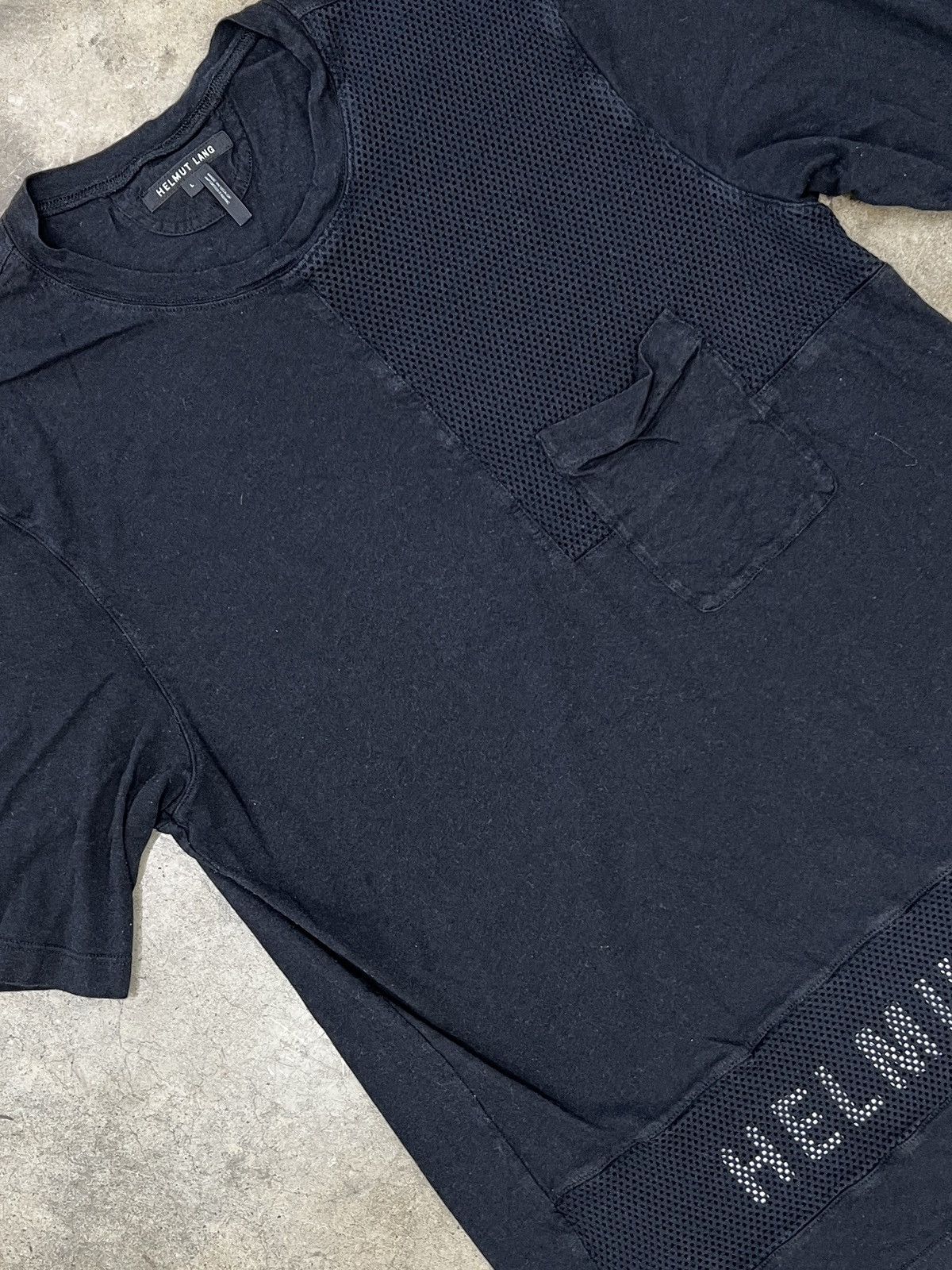 Lang Helmut Lang Mesh Pocket Tee Large Hoodie, Sweatshirt | FlexRushtees.com