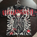 Vintage Psychedelic Satan Skeleton Devilish All Over Screen Print