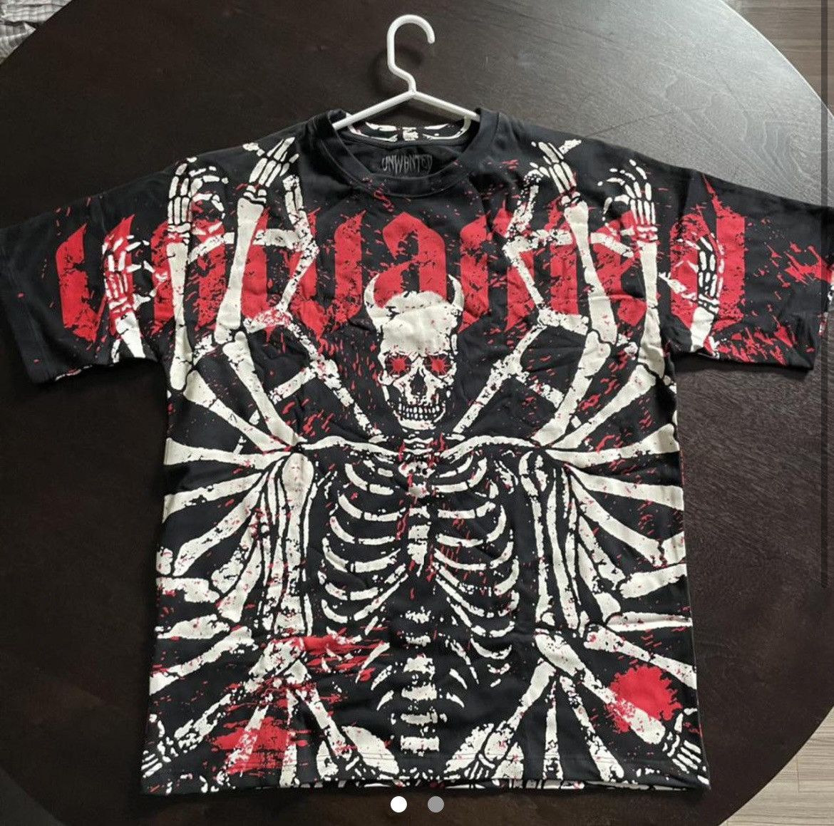 Vintage Psychedelic Satan Skeleton Devilish All Over Screen Print