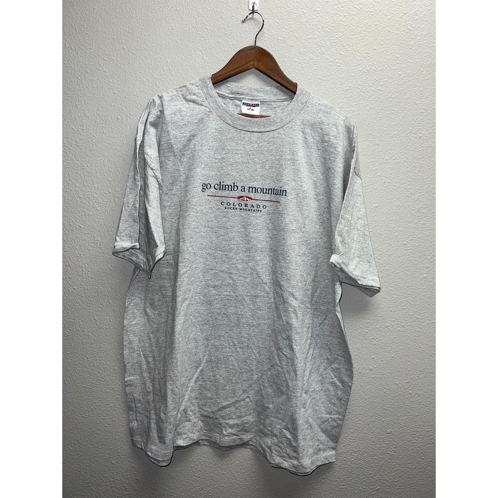 Jerzees Vintage Rocky Mountains Shirt Go Climb A Mountain Tee Xl