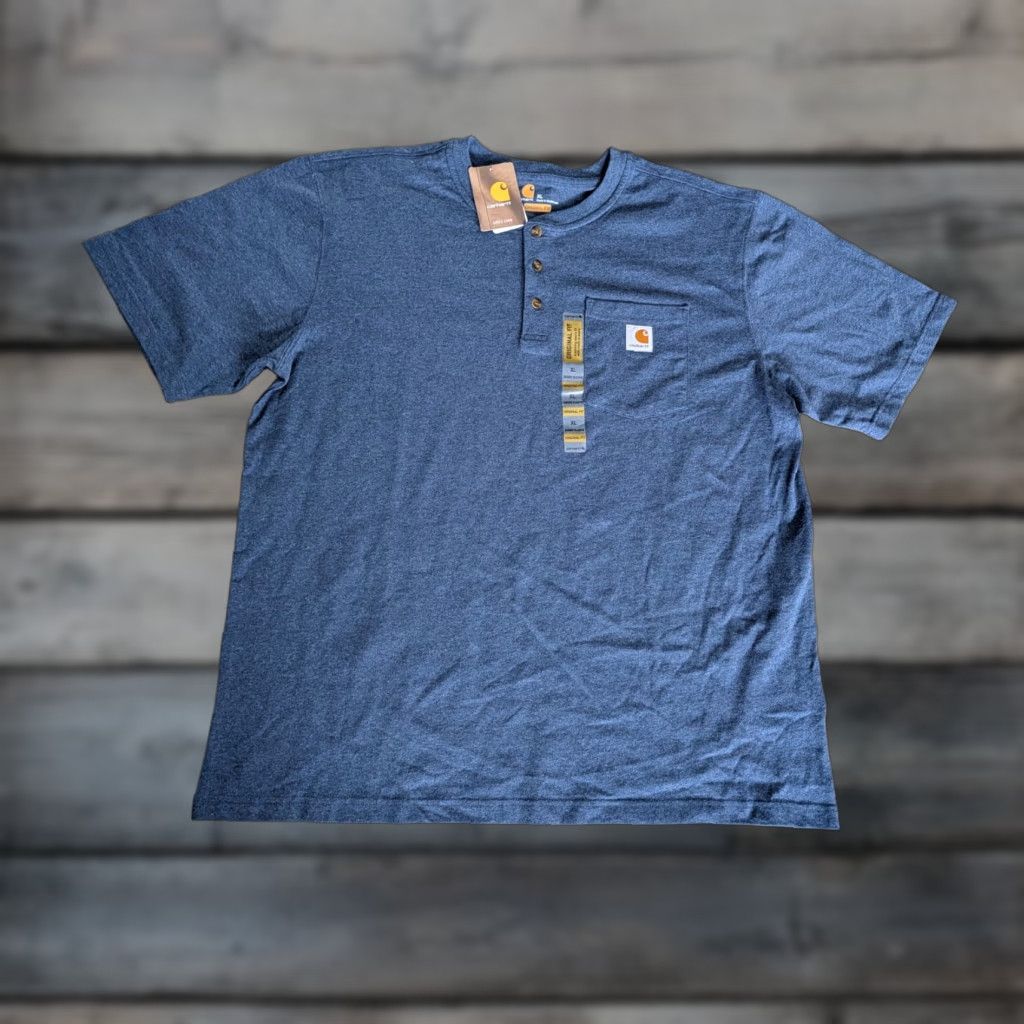 Nwt Carhartt Men S K84 Short Sleeve Workwear Henley Tee Shirt Blue Size Xl Hoodie, Sweatshirt | FlexRushtees.com