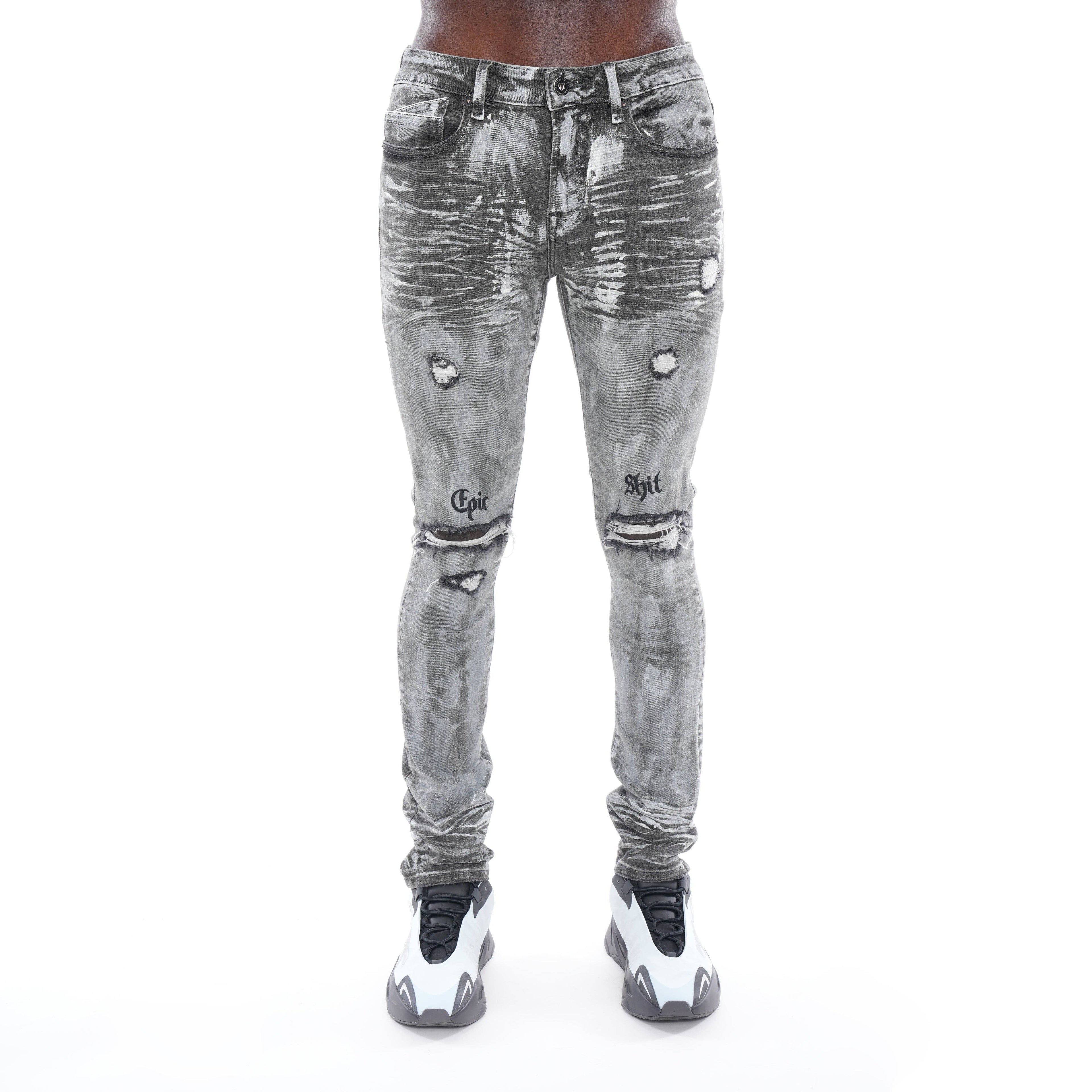 Punk Super Skinny Belted Stretch in Sheetrock