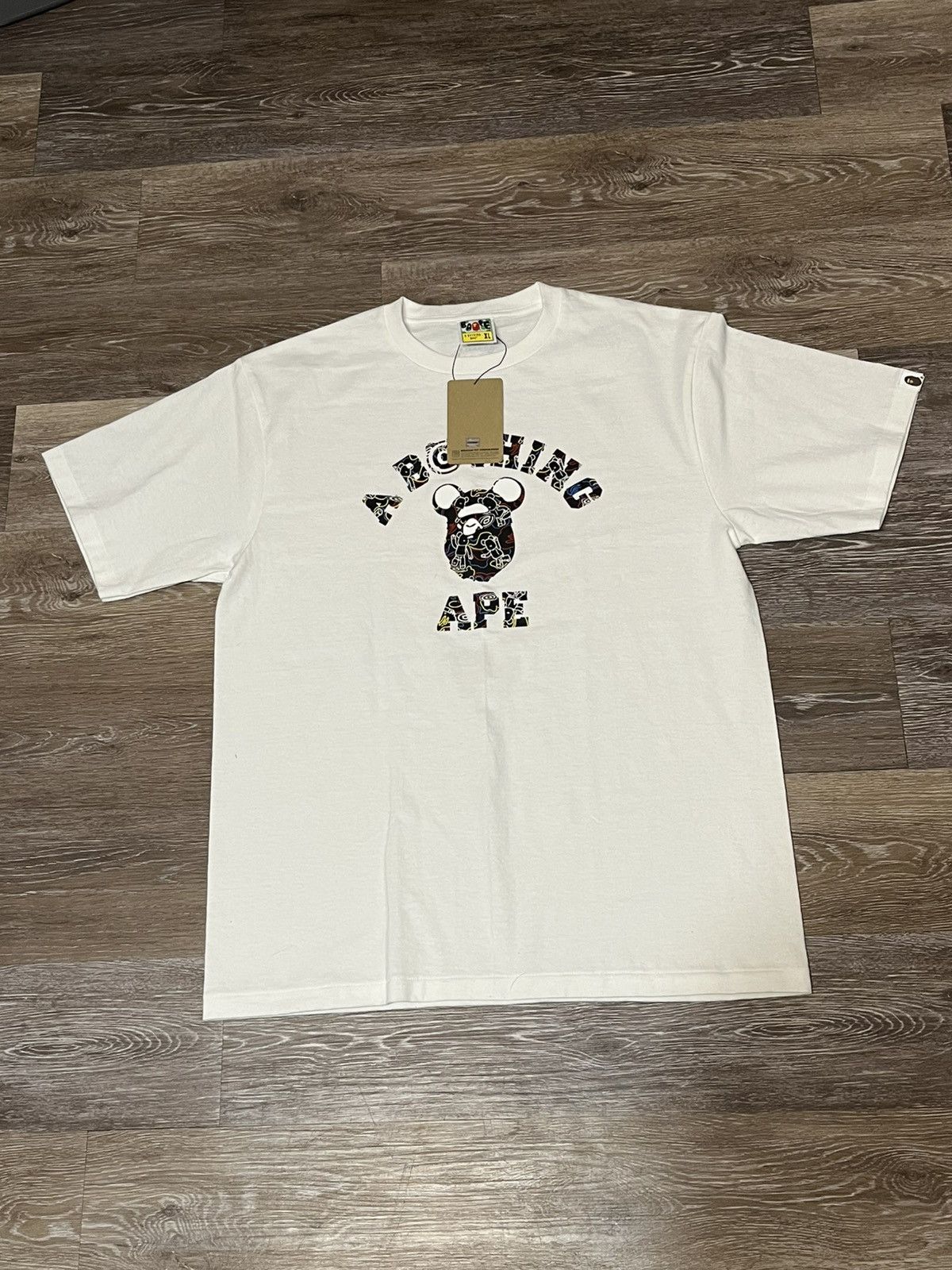 Medicom Toy A Bathing Ape College Tee X Medicom Bearbricks Nwt Hoodie, Sweatshirt | FlexRushtees.com
