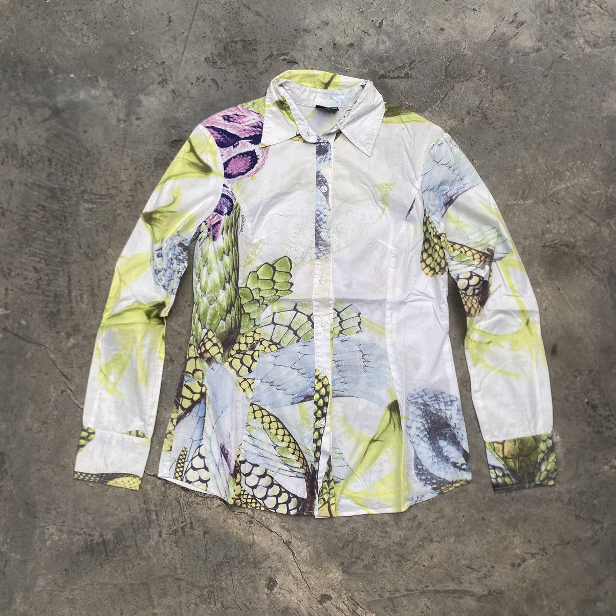 Roberto Cavalli Just Cavali Snake Print Blous Tshirt Hoodie, Sweatshirt | FlexRushtees.com