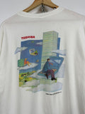 1992 Vintage Toshiba Graphic White T Shirt Hoodie, Sweatshirt | FlexRushtees.com