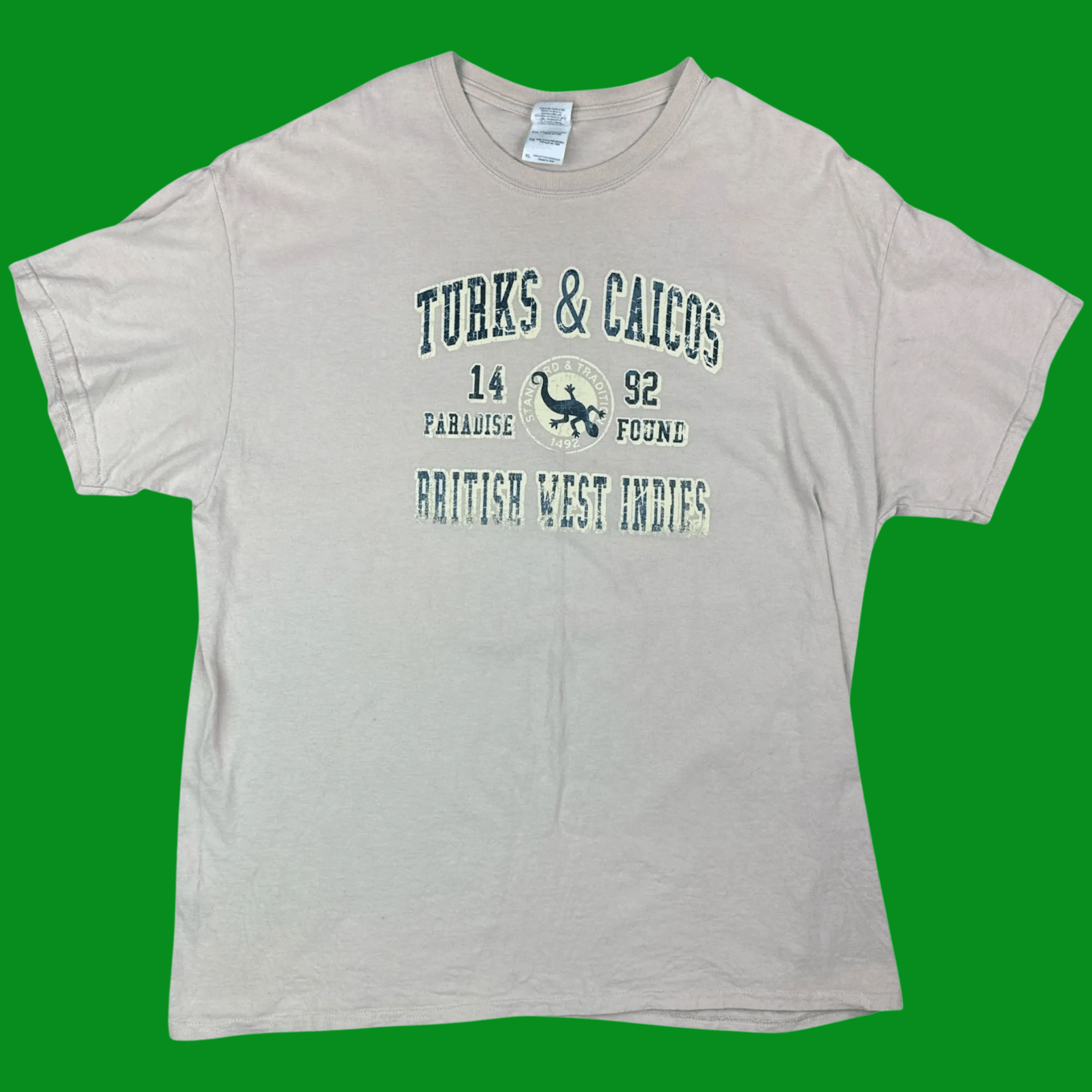 Vintage Vtg 90s Turks And Caicos Tropical Graphic Tee