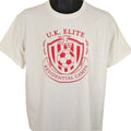 Vintage Uk Elite Soccer T Shirt Mens Size Large White Y2k Hoodie, Sweatshirt | FlexRushtees.com