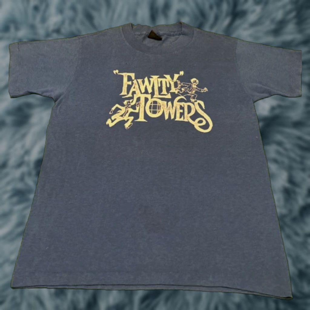 Vintage Fawlty Towers Shirt 70s 80s Tv Promo Vtg Blue M Mens Short Sleeve T Shirt 17 24 Rare