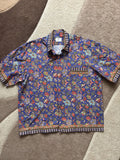 Vintage 60s 70s Shirt Malaysia Traditional Rare Floral