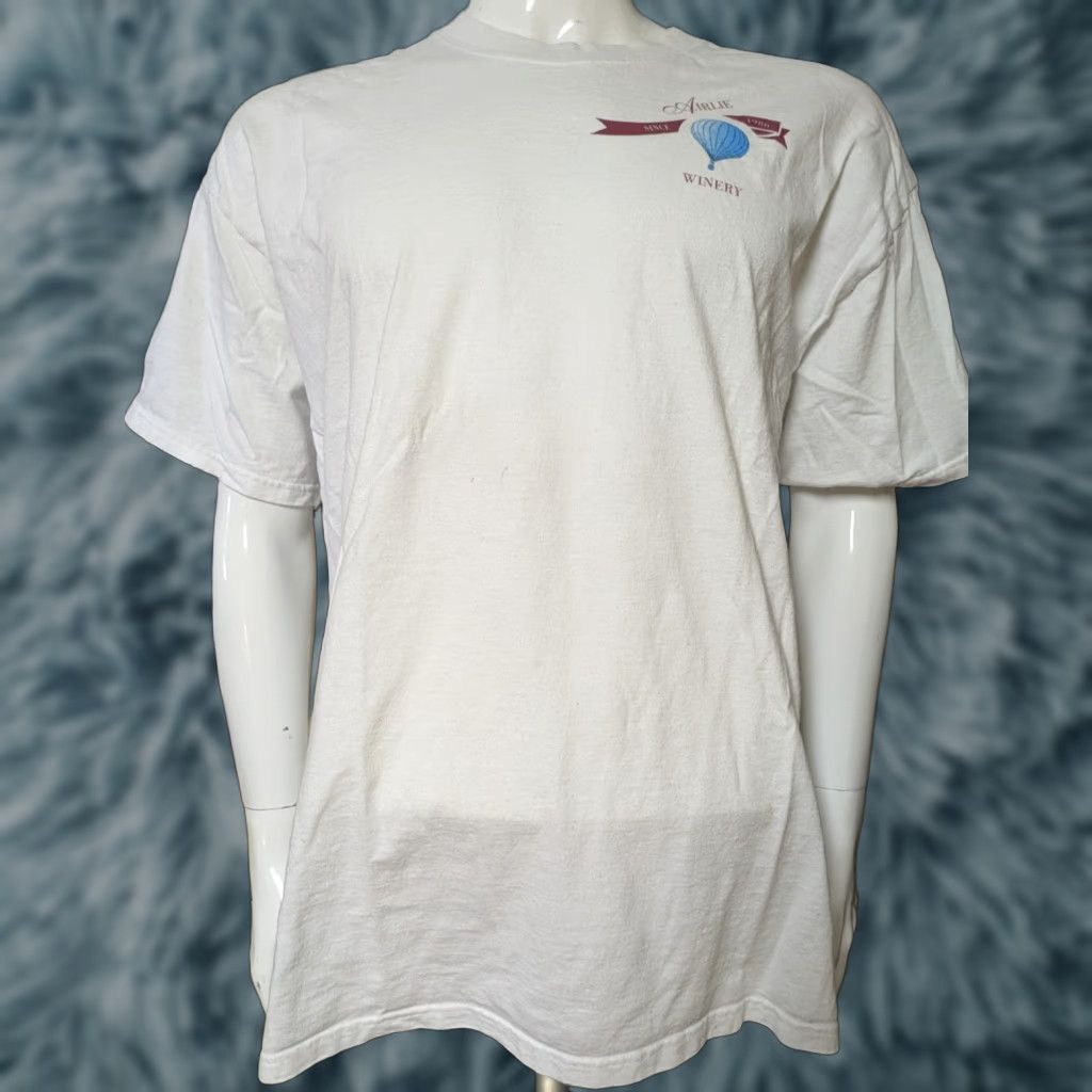 Company Vtg Port Company T Shirt Xl White Cotton Crew Neck Short Sleeve Men Wine Theme Graphic Hoodie, Sweatshirt