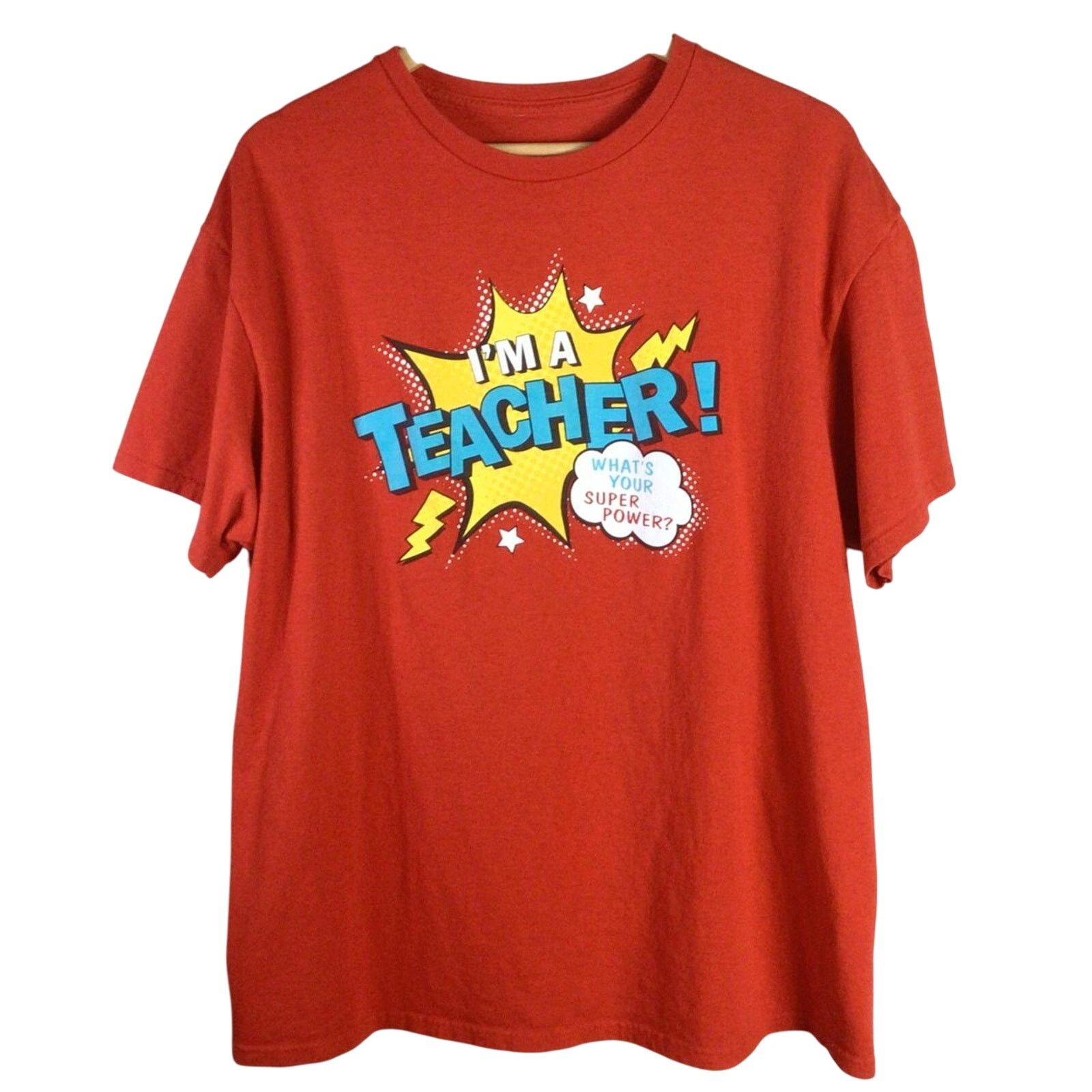 Other Teacher Super Power School T Shirt Red Large Hoodie, Sweatshirt | FlexRushtees.com