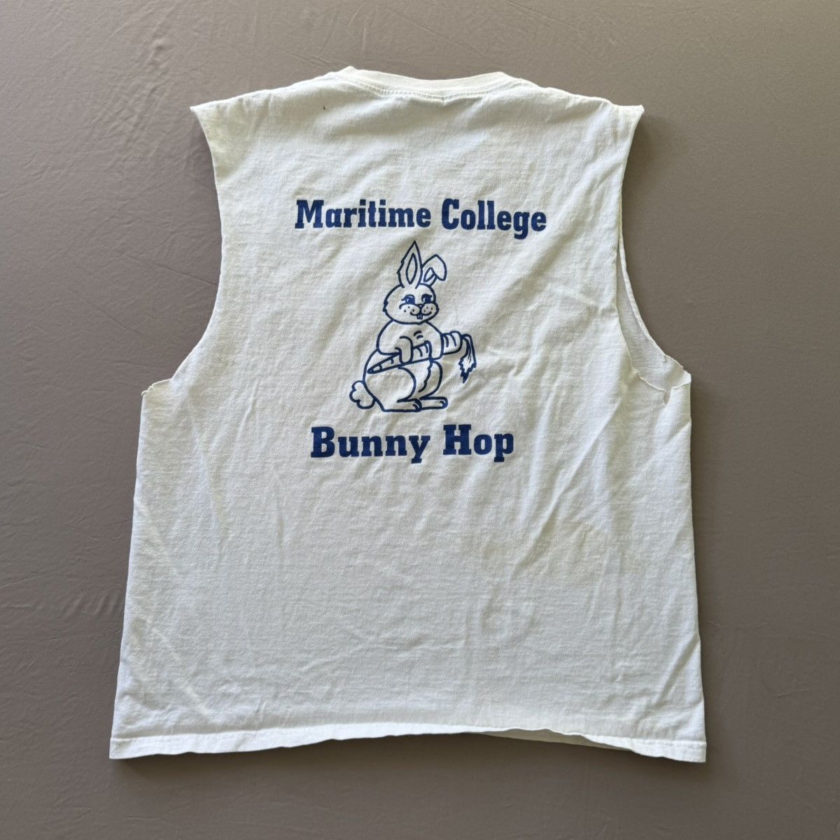 Vintage Jerzees Maritime College Bunny Hop Muscle Tee