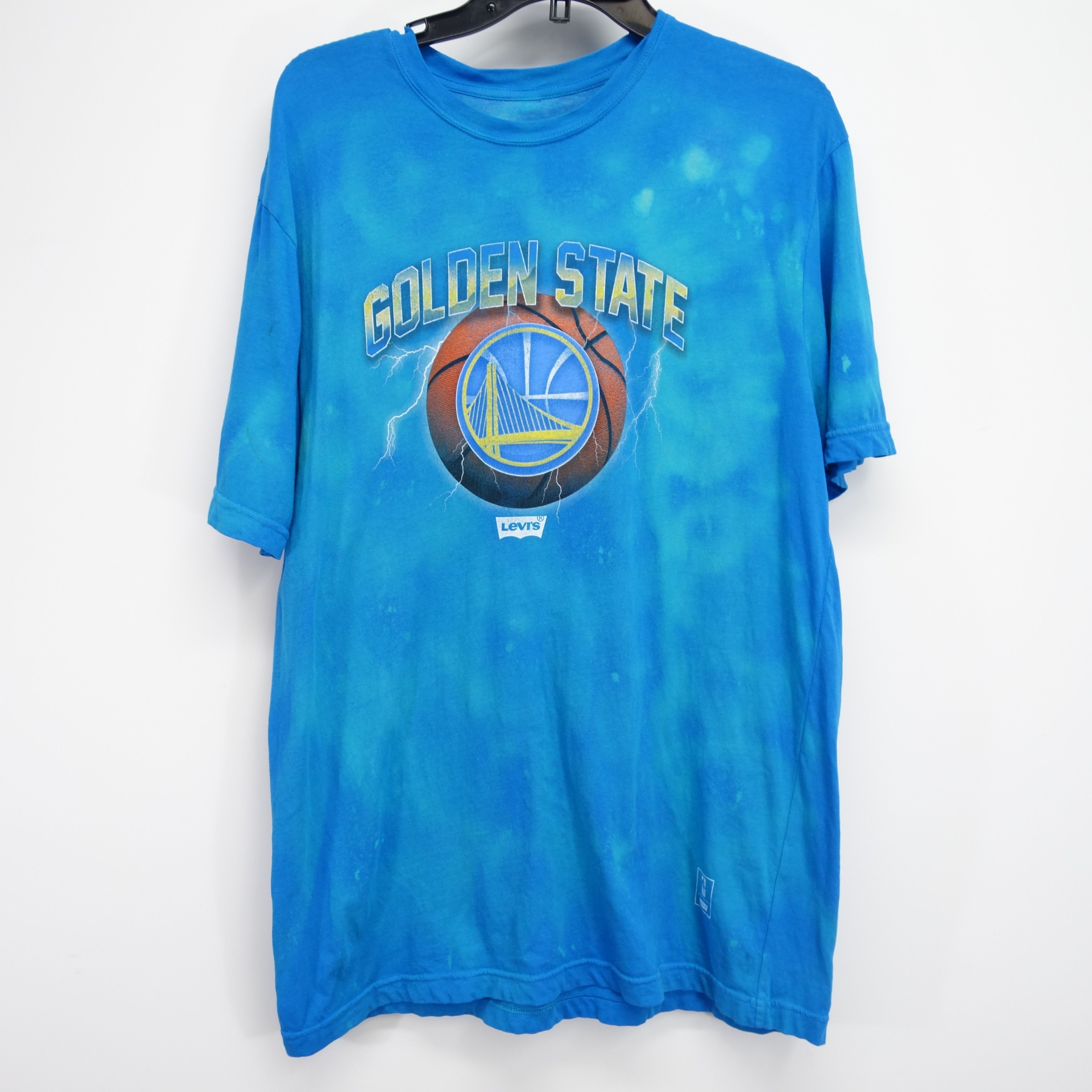 Nba Golden State Warriors Blue Space Dye Tee T Shirt Large
