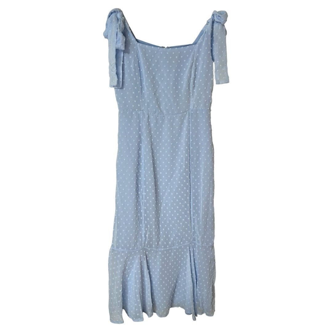 Nwt Lulus Bimini Periwinkle Blue Swiss Dot Tie Strap Midi Dr T-Shirts, Hoodie, Sweatshirt | FlexRushtees.com
