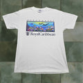 Vintage Hanes Royal Caribbean T Shirt Mens Medium White Ocean Reef Graphic 90s Beach Tee
