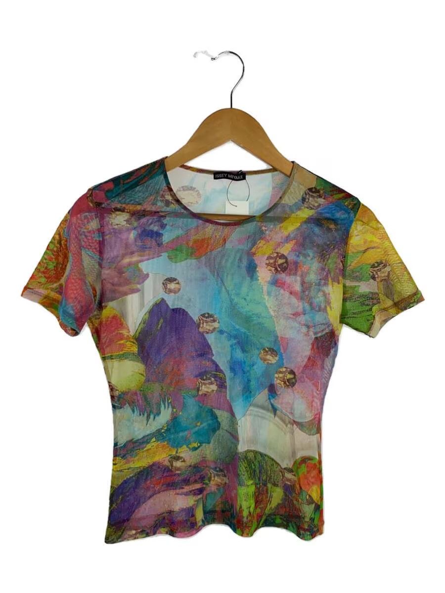 Issey Miyake Psychedelic Pattern Mesh Top