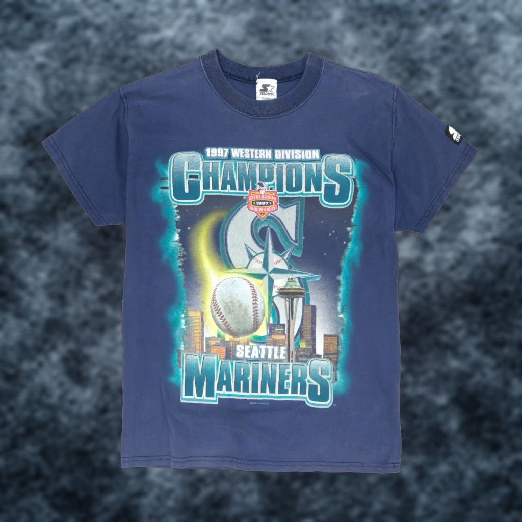 Starter Vintage Seattle Mariners T Shirt Youth Xl 1997 Mlb Starter Blue Kids Xl Measurements Include