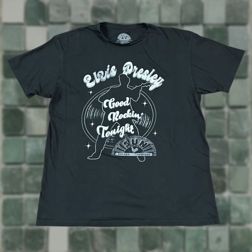 Vintage Elvis Presley T Shirt Rock Black L Elvis Sun Record Company 60s 70s Band Music Retro