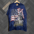 Mountain Vintage The Mountain T Shirt Blue Xl Wolves American Flag Made In Usa Shirt Mens