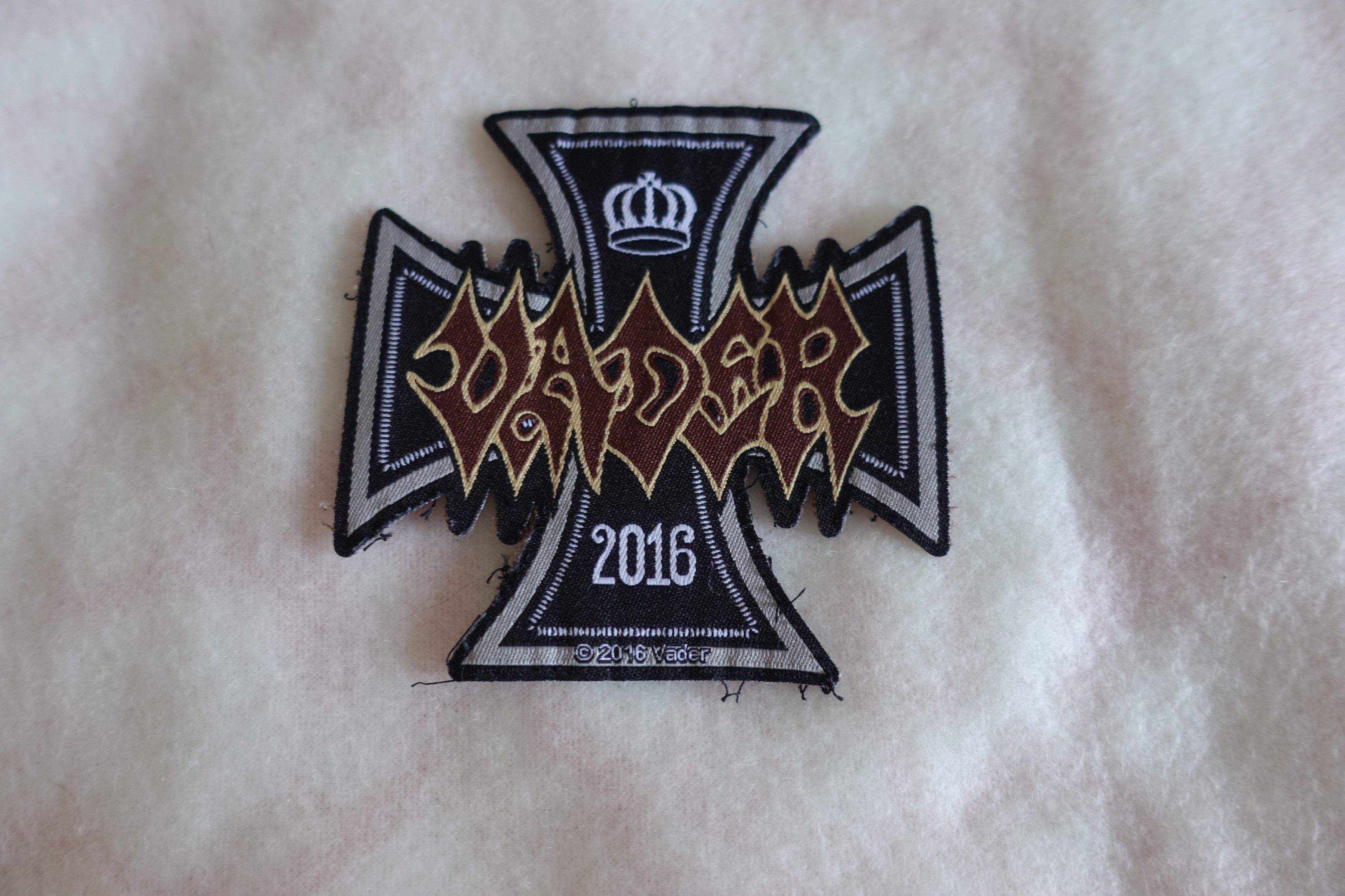 Band Tees Vader Iron Times 2016 Woven Shape Cut Patch Death Metal Hoodie, Sweatshirt | FlexRushtees.com