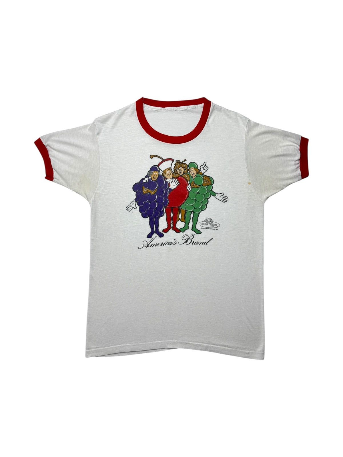 Vintage 1983 Fruit Of The Loom Ringer Tee Shirt