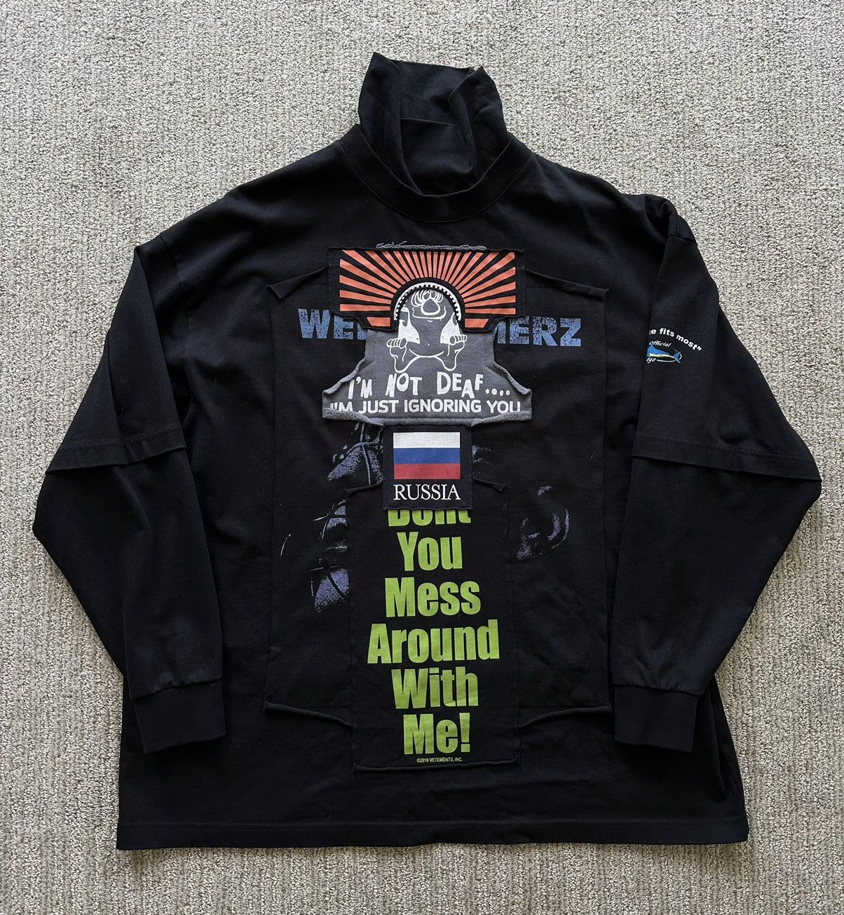 Vetements Need Gone Asap Fw19 Layered Patch Tee Shirt Sweater Hoodie, Sweatshirt | FlexRushtees.com