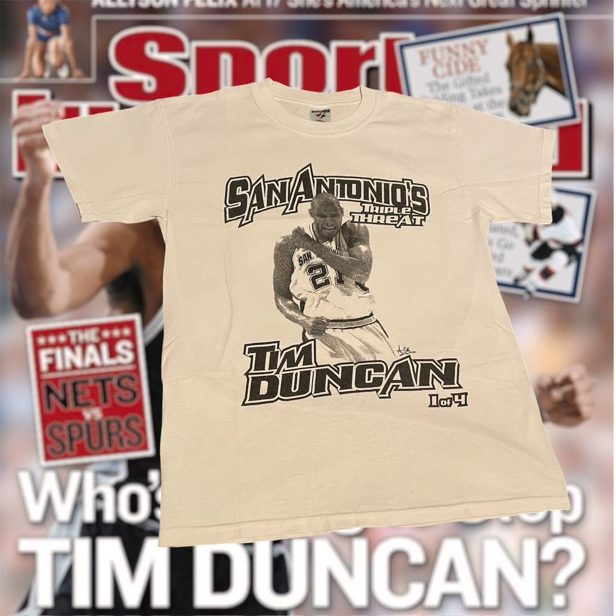 Vintage 2006 Nba Tim Duncan San Antonio Spurs Basketball Tee