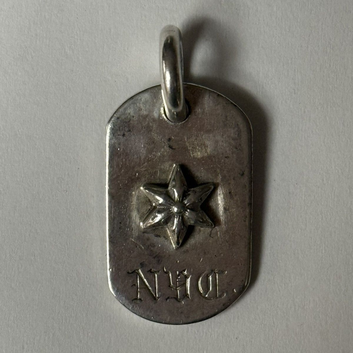 Hearts Chrome Hearts Raised Nyc Star Dog Tag Pendant