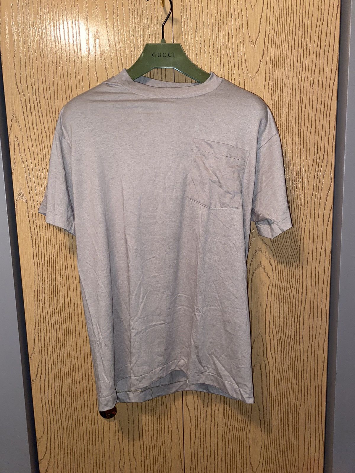 Vintage Fruit Of The Loom Tan Pocket Tee Sz L