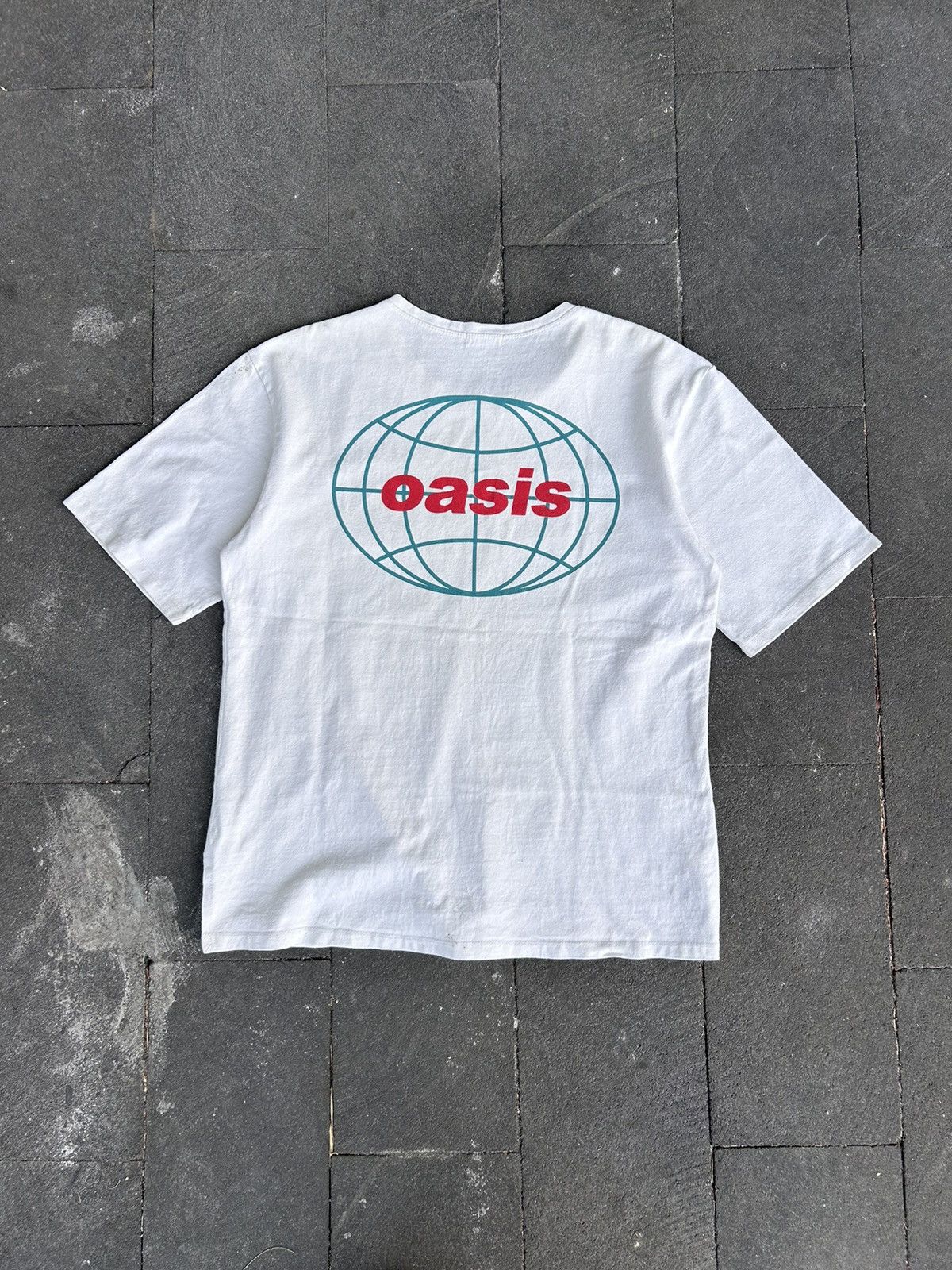 Vintage Very Rare Oasis Band Tee Globe Design Hoodie, Sweatshirt | FlexRushtees.com