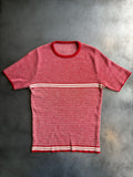70s Vintage Knit Tee Tight Neck Compression Baby Ringer Xs