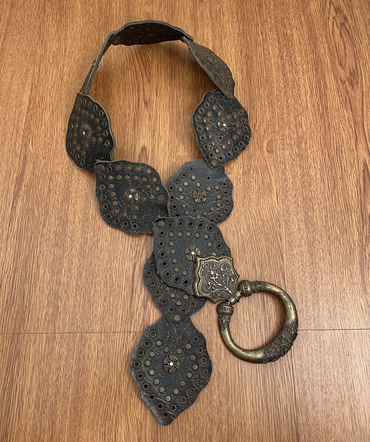 If Six Was Nine Studded Flower Metal Belt