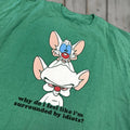 Vintage Green T Shirt Mens Xl Green Brain And Pinky Warner Brothers Quote Why Do I Feel Like Hoodie, Sweatshirt