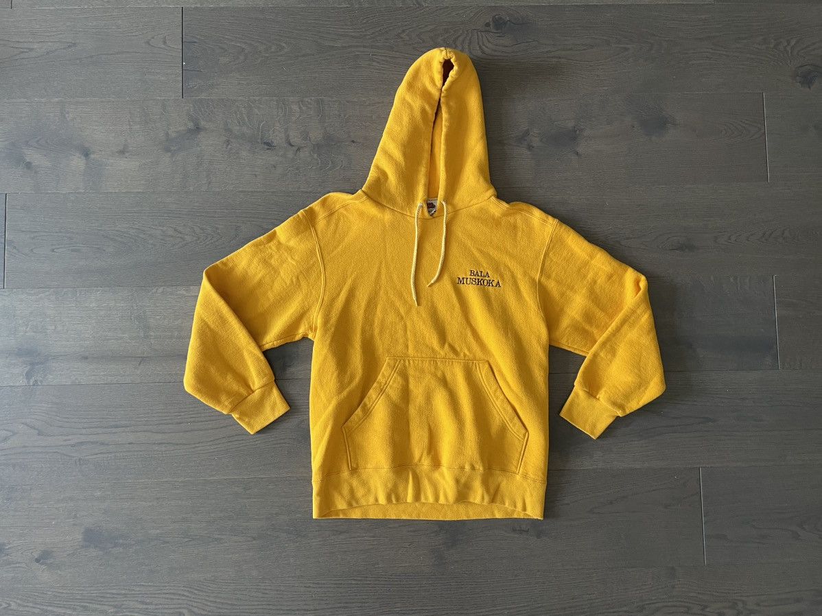 Vintage Fruit Of The Loom Bala Muskoka Vintage Yellow Hoodie