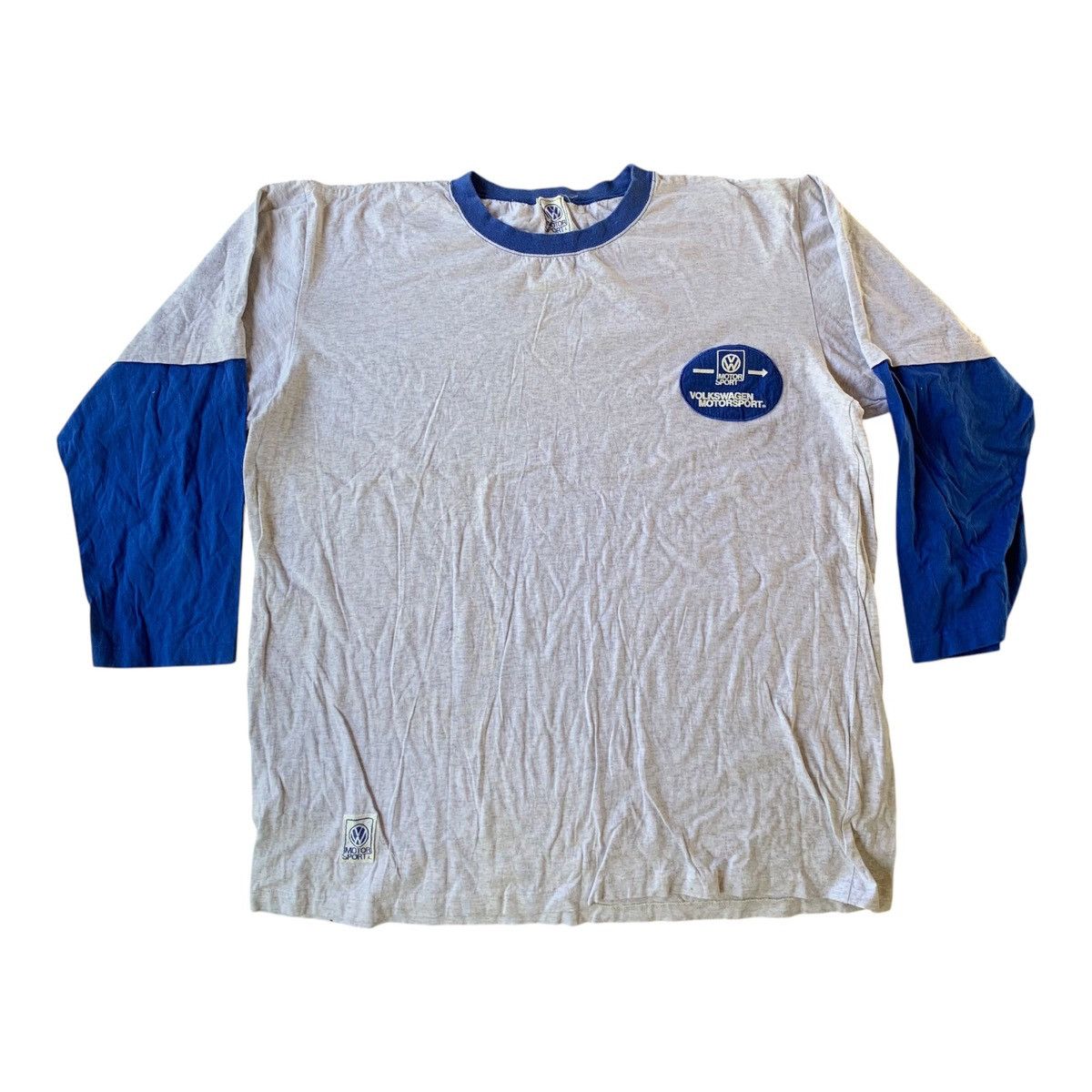 Vintage 90s Volkswagen Motorsport Crewneck Longsleeve Printed Tee Hoodie, Sweatshirt | FlexRushtees.com