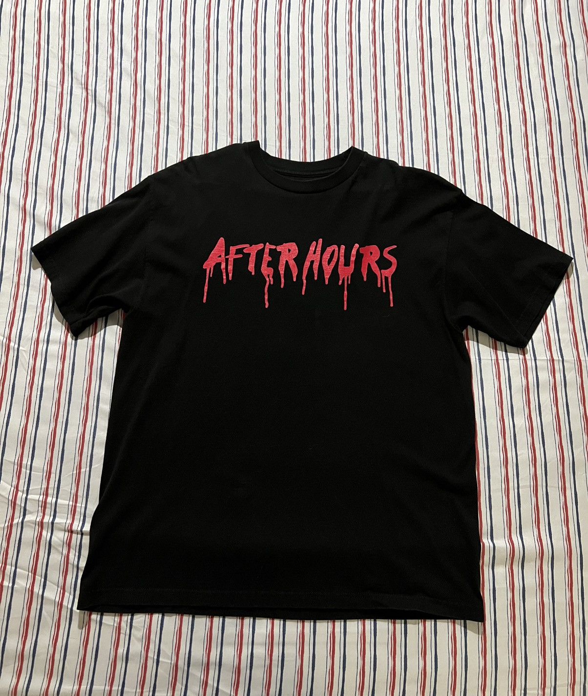 Vlone The Weeknd After Hours Blood Drip Tshirt Black Tee Xl Hoodie, Sweatshirt | FlexRushtees.com