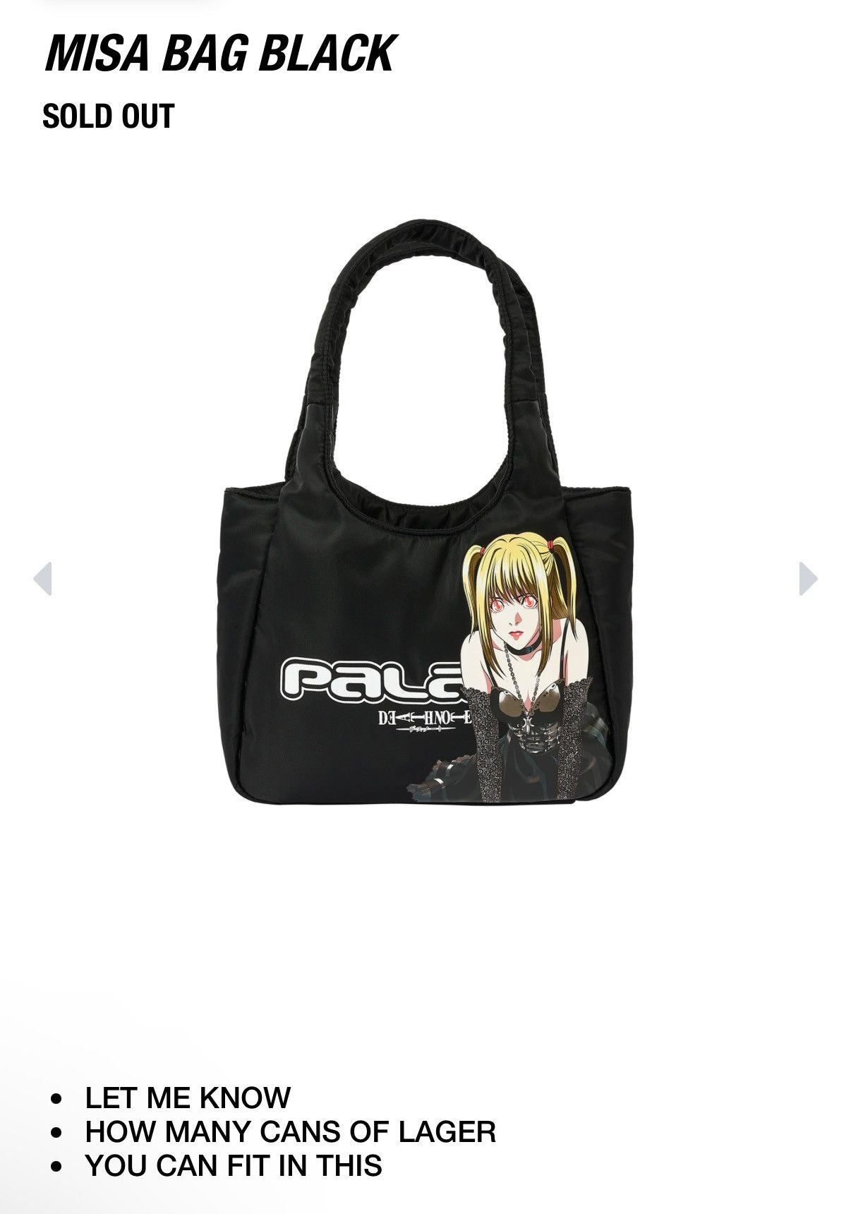Other Palace Deathnote Misa Bag