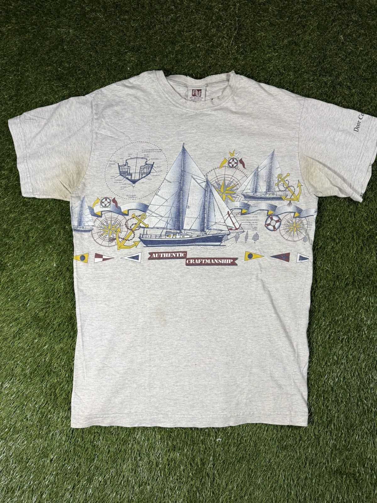 Vintage 90s Sailboat Wraparound Art Boating Ocean Aop Tee