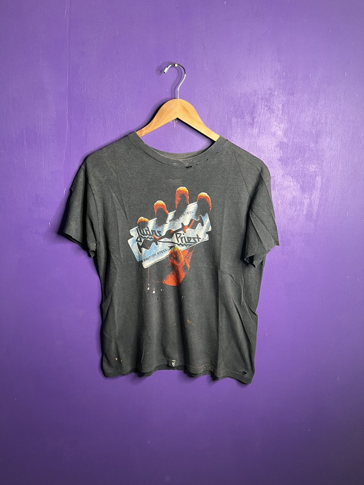 Vintage 80s Judas Priest Razorblade Tour Tee Hoodie, Sweatshirt | FlexRushtees.com