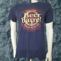 Vintage Beer Barrel Pizza Grill T Shirt Bar Sports Men M Blue Cotton Blend Short Sleeve Crew Neck Gr Hoodie, Sweatshirt