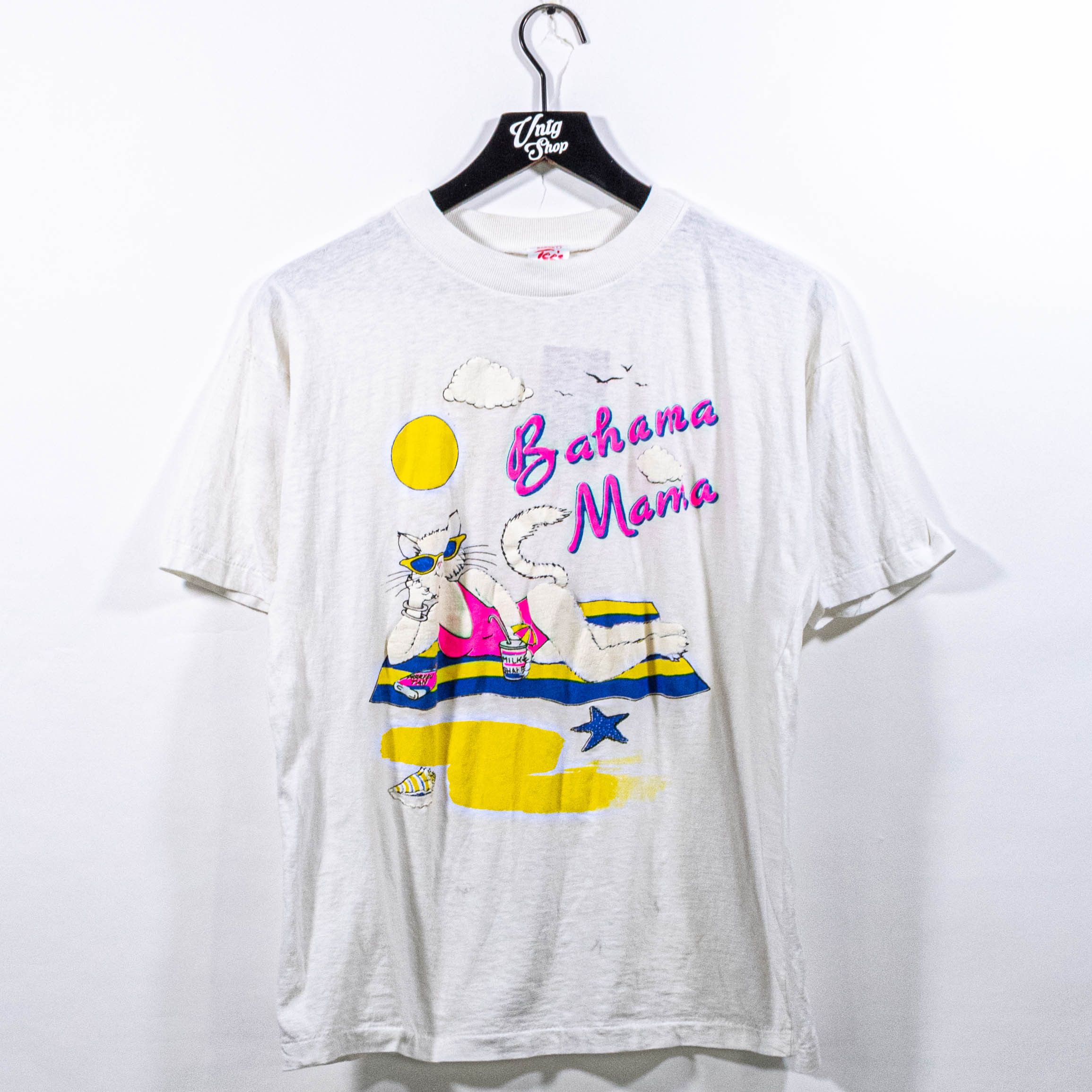 Vintage Bahama Mama Cat Beach T Shirt Vtg 90s Art Funny Streetwear