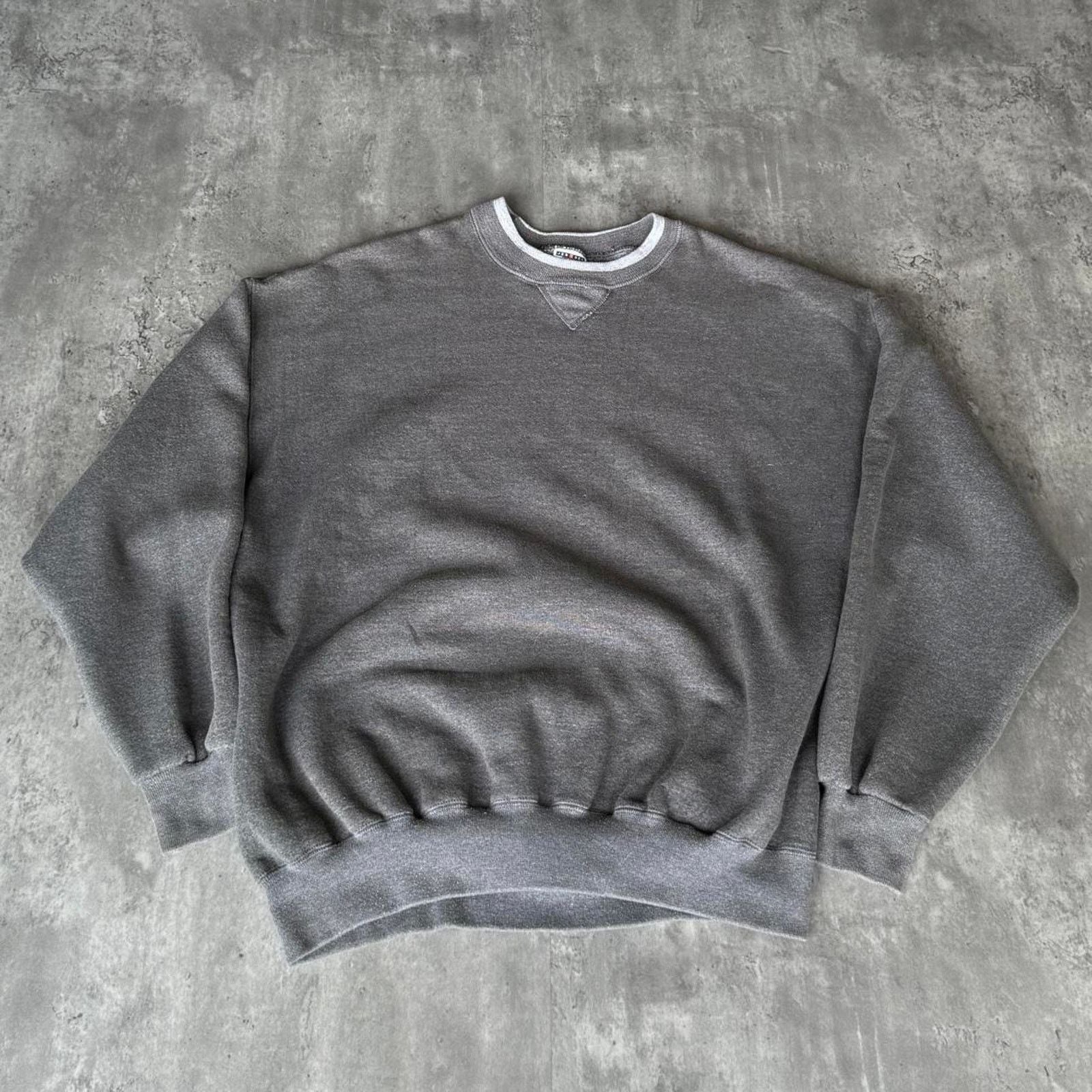 Vintage 90s Jerzees Made In Usa Grey Crewneck Sweatshirt