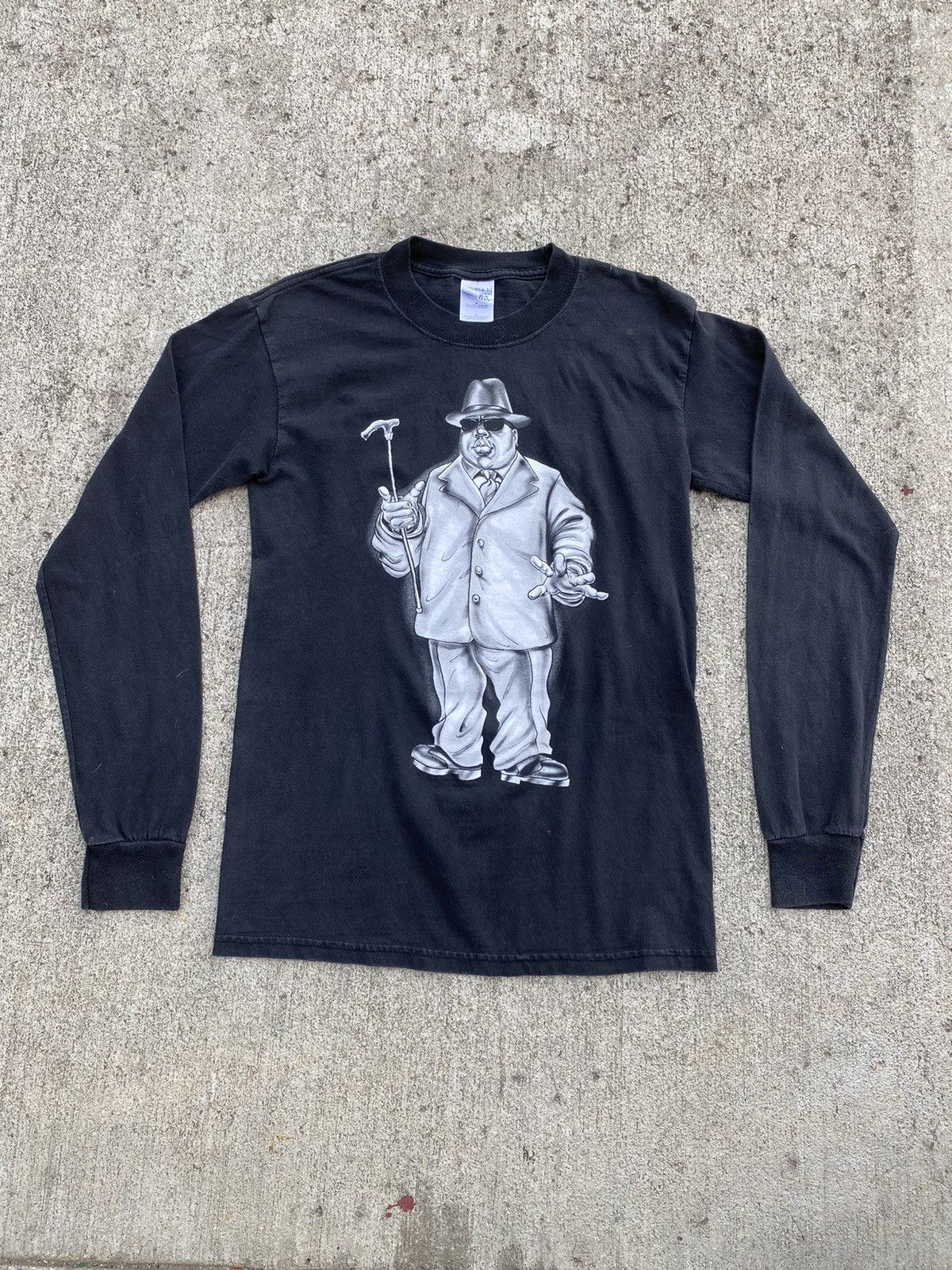 Vintage Y2k Notorious Big Rap Cartoon Tee Long Sleeve Shirt