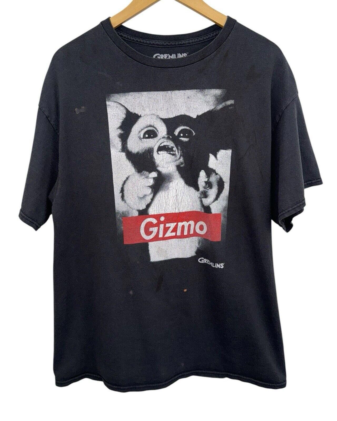 Designer Gremlins Gizmo Graphic Shirt Black Thrashed Sz Xl