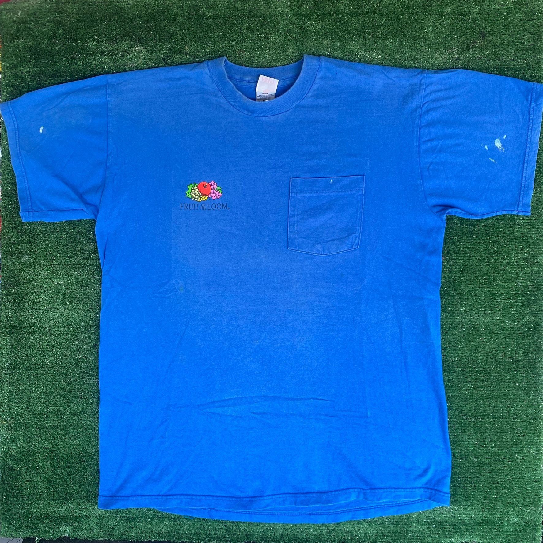 Vintage 90s Fruit Of The Loom Shirt Blue Convention Logo Tee