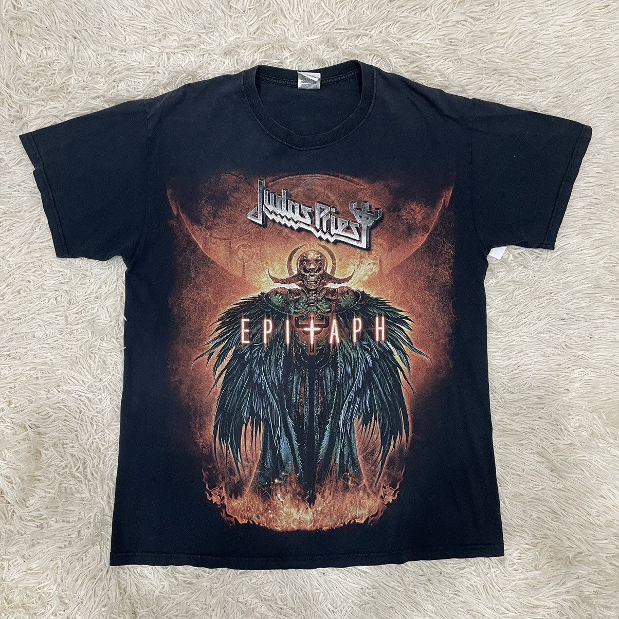 Band Tees Vintage Y2k Judas Priest Epitaph Mirror Print Hoodie, Sweatshirt | FlexRushtees.com