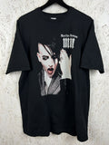 Band Tees Vintage Marilyn Manson Face Logo Distressed T Shirt Hoodie, Sweatshirt | FlexRushtees.com
